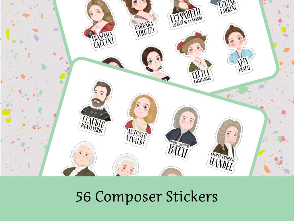 56 Cute Composer Waterproof Stickers