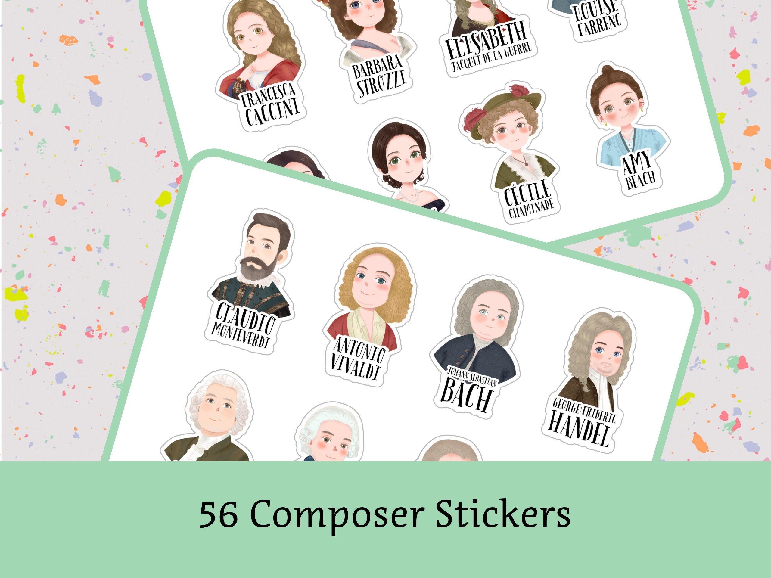 56 Cute Composer Waterproof Stickers